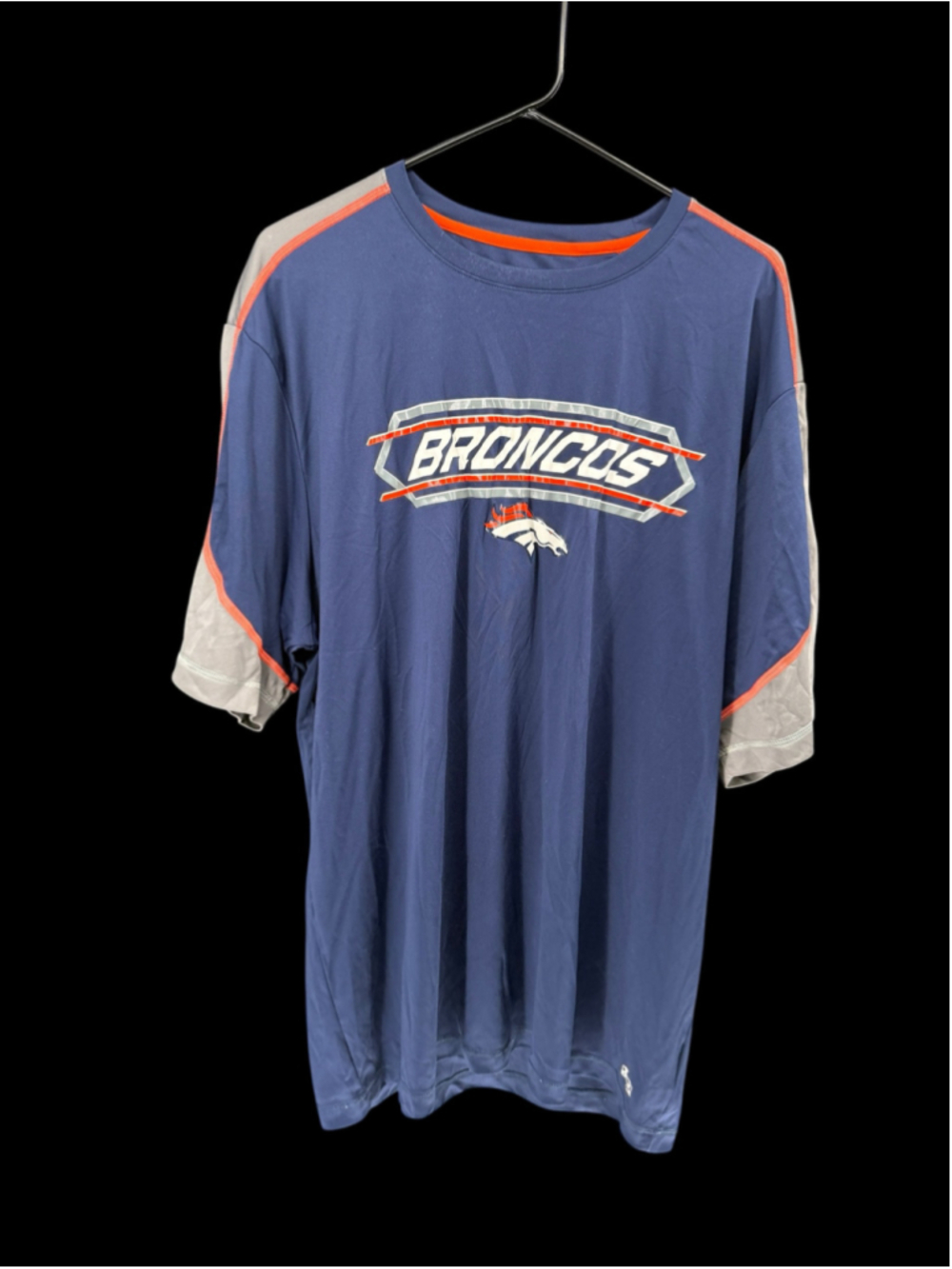 Men's NFL Team Apparel Denver Broncos T-Shirt Blue Grey XXL